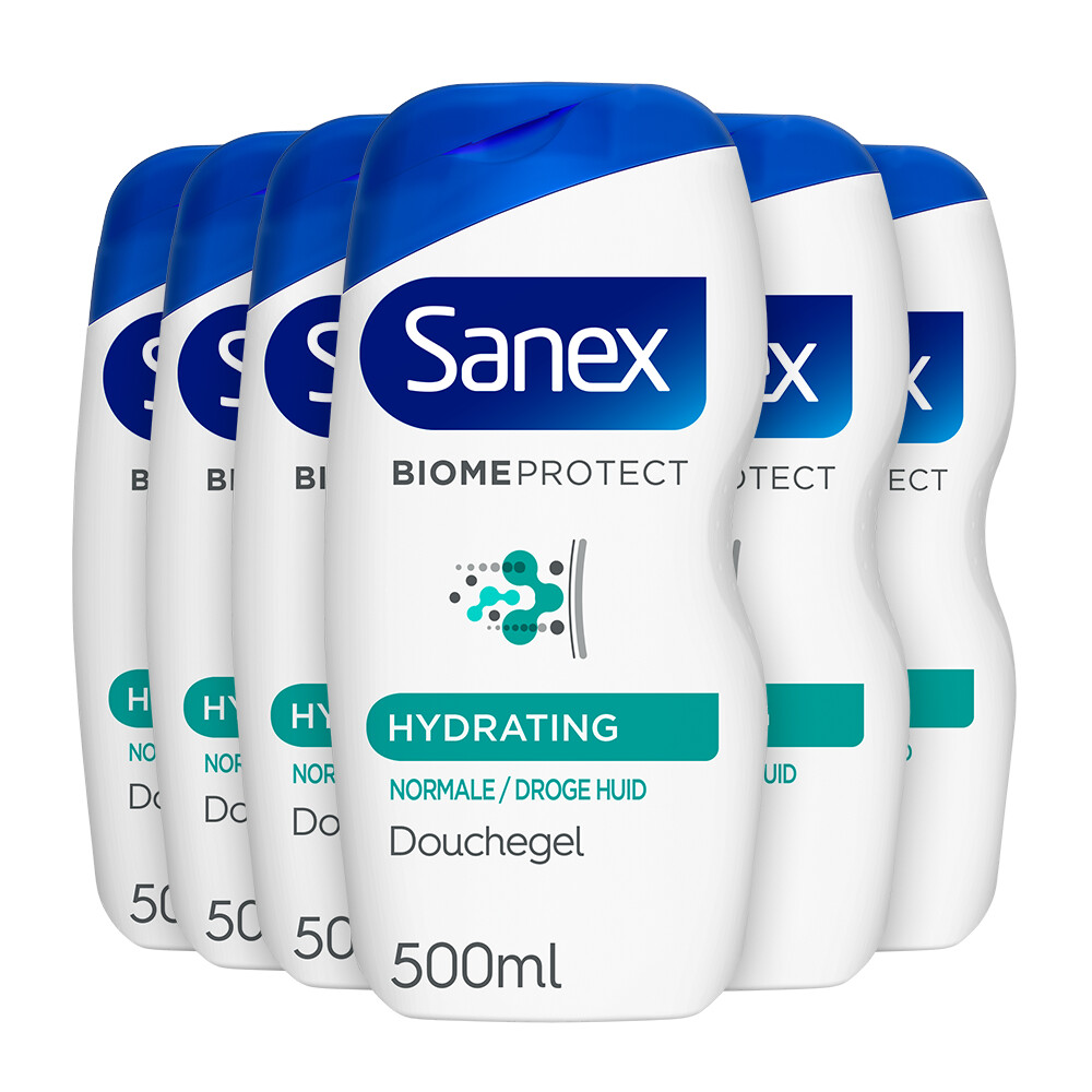 6x Sanex Douchegel Dermo Moisturising500 ml