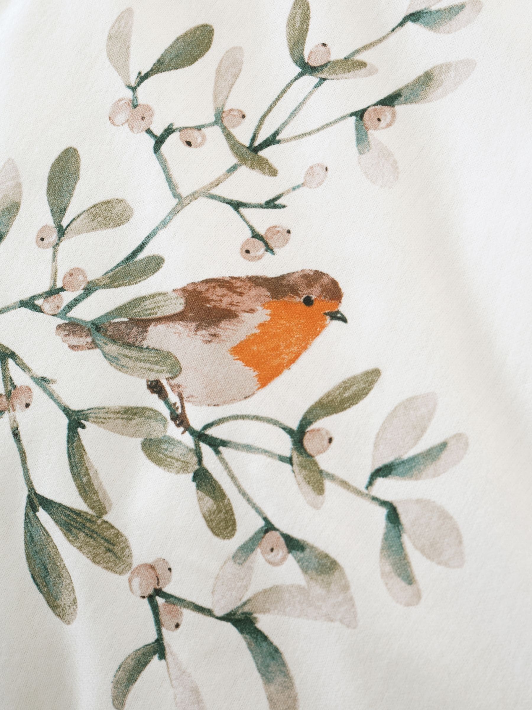 Catherine Lansfield Supersoft 100% Brushed Cotton Christmas Robins Duvet Cover Set