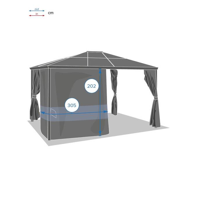 Rideaux pour pergola BELIZE Ardoise