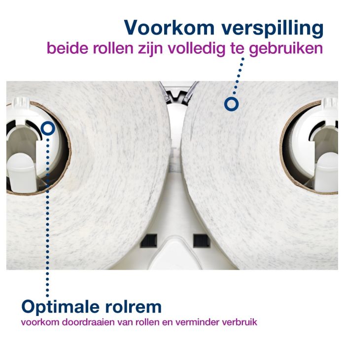 Tork 555508 Dispenser toiletpapier mini jumbo zwart, twin (555508)