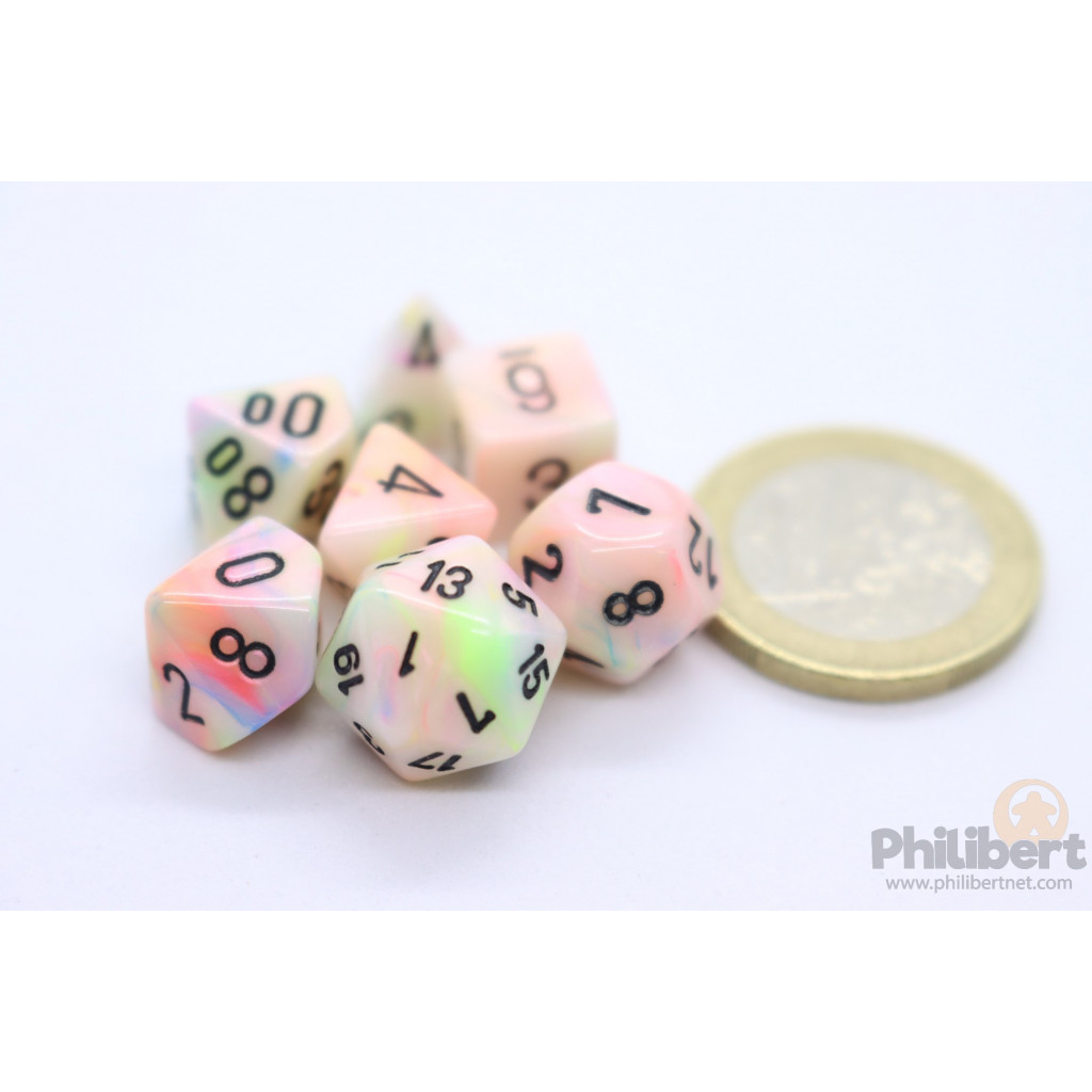Set de 7 Mini Dés JDR Chessex : Festive Circus / Black