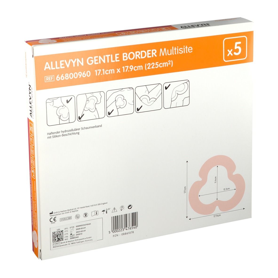 ALLEVYN® Gentle Border Multisite 17,1 x 17,9 cm