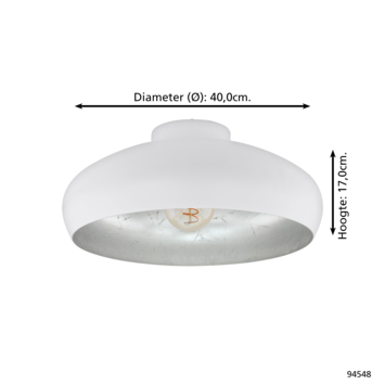 EGLO plafondlamp Mogano wit/zilver