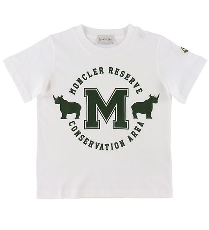 Moncler T-shirt  - Hvid m. Mørke Grøn