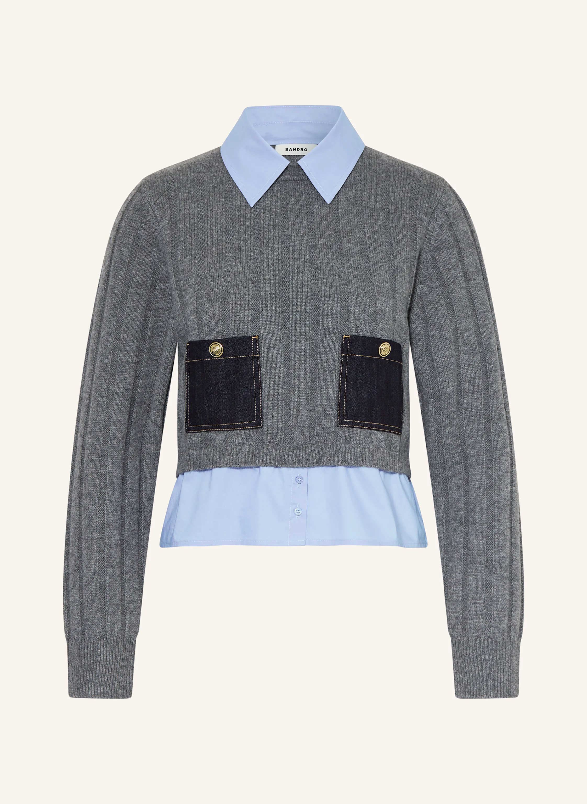 SANDRO Pullover im Materialmix