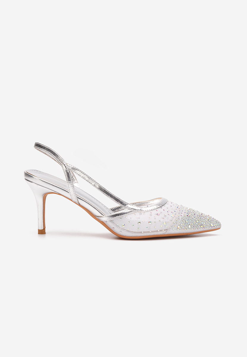 Chaussures stiletto slingback argent Desa