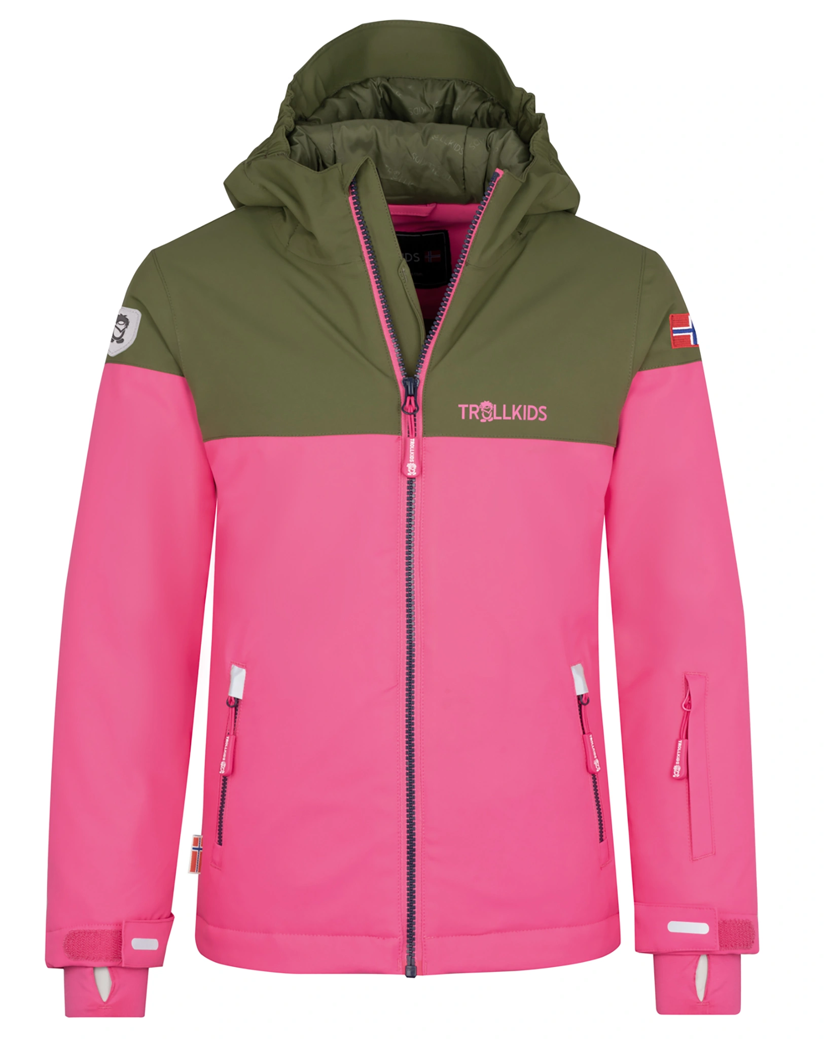 Funktions-Winterjacke GIRLS HALLINGDAL in olive/magenta