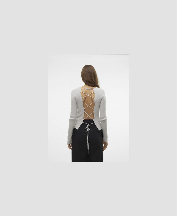 Something New SNVERA LS KNIT SHORT TOP - EPD Harbor mist