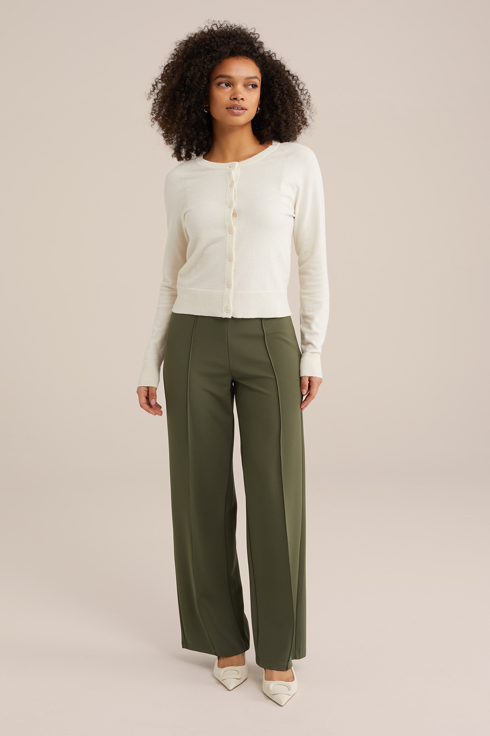 pantalon met stretch WE Fashion Legergroen