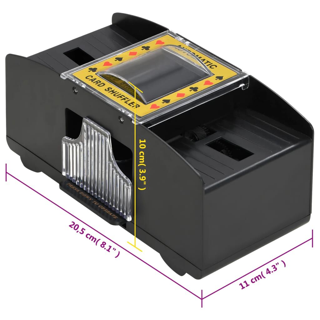 vidaXL Automatische kaartenschudmachine, zwart, voor 2 decks