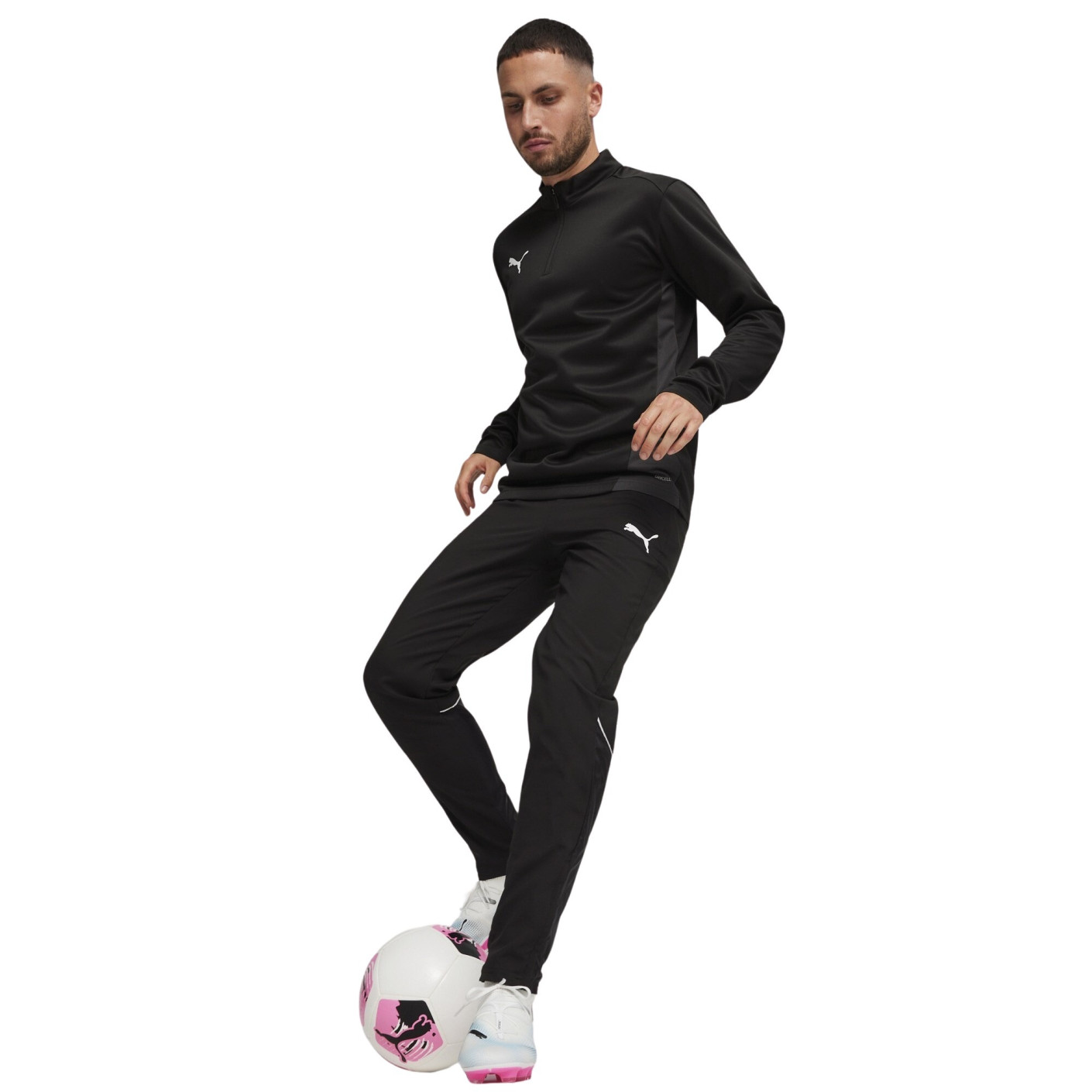 PUMA teamGOAL Trainingstrui 1/4-Zip Zwart Wit Grijs