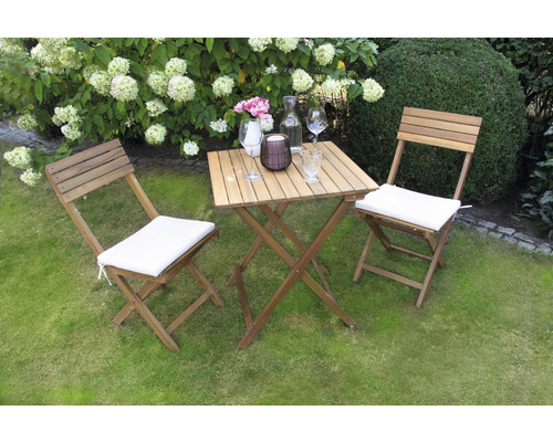 Garden Place Lisa 2-zits balkonset bestaande uit: 2 stoelen, tafel, hout, bruin