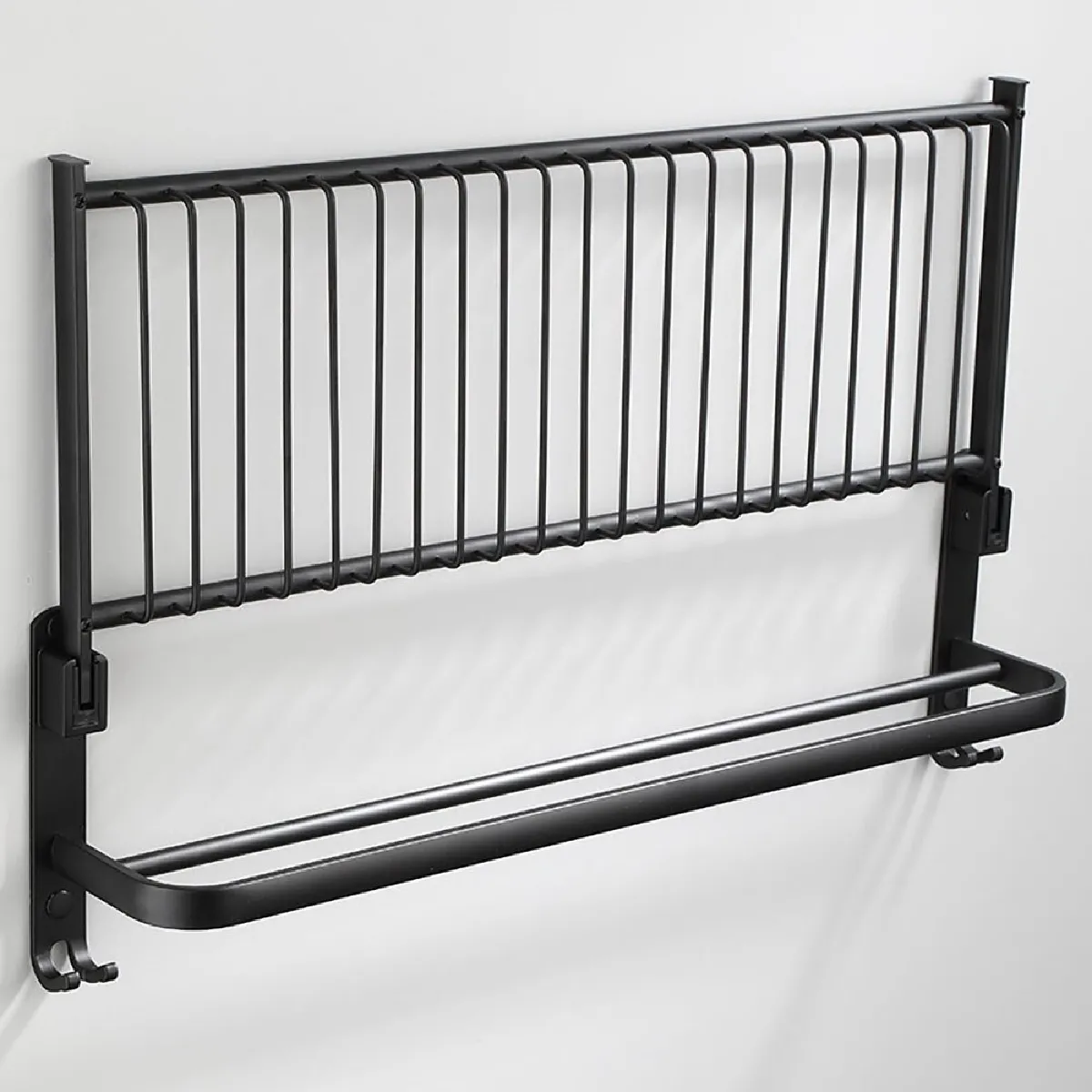 Porte-serviettes aluminium noir Universal - Pliante