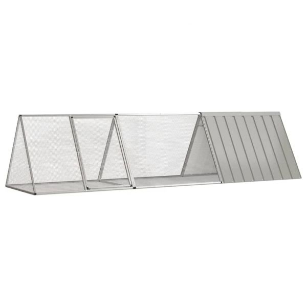 Gaiola Coelhos 302,5x80,5x71 cm Aço Galvanizado Cinzento - 3106449