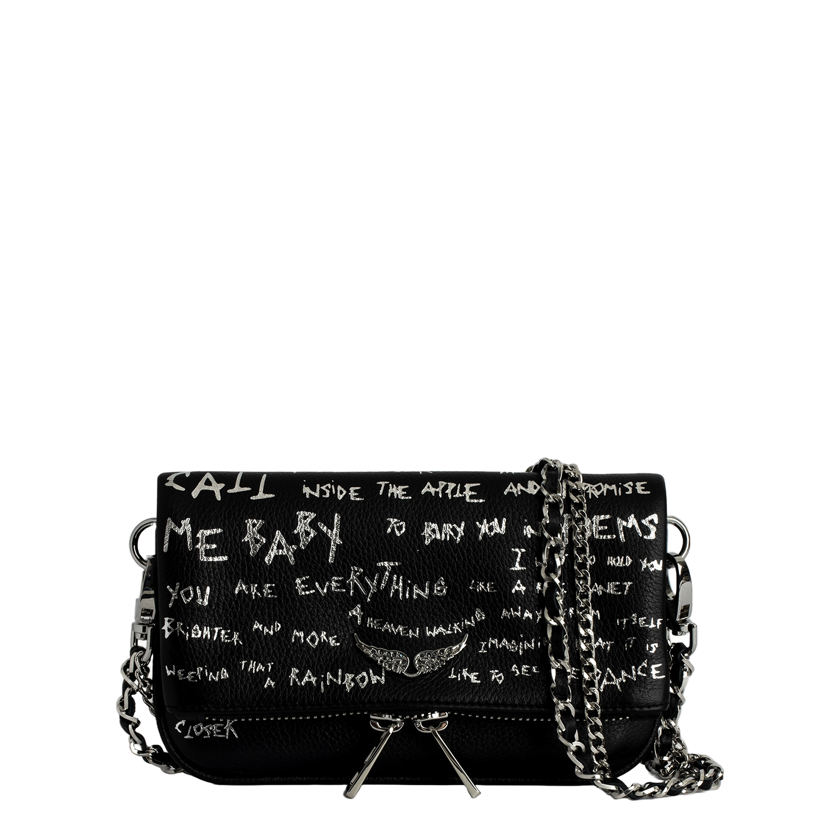 ROCK NANO - Pochette en cuir imprimée | Noir