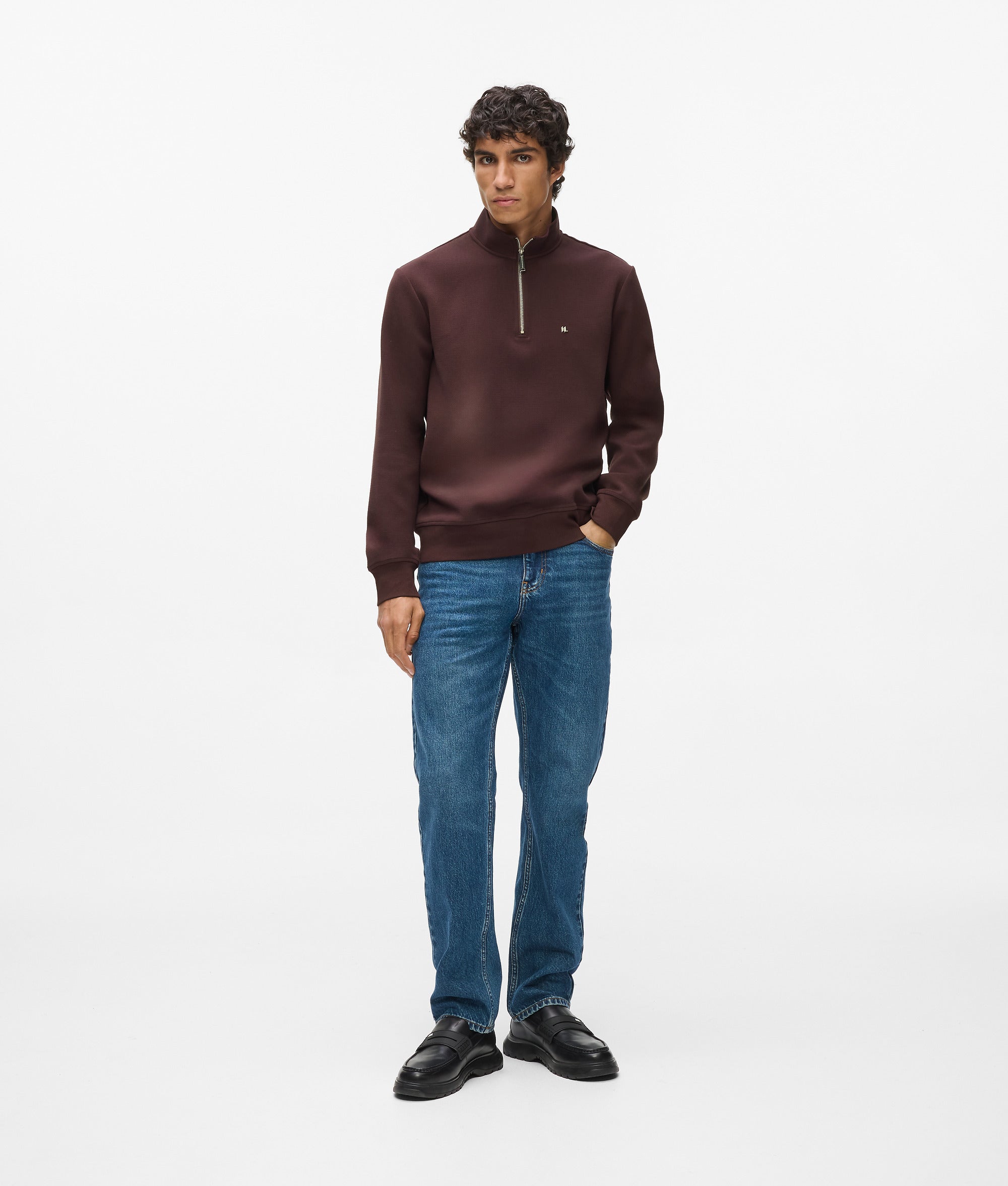 Sweater met kwartritssluiting