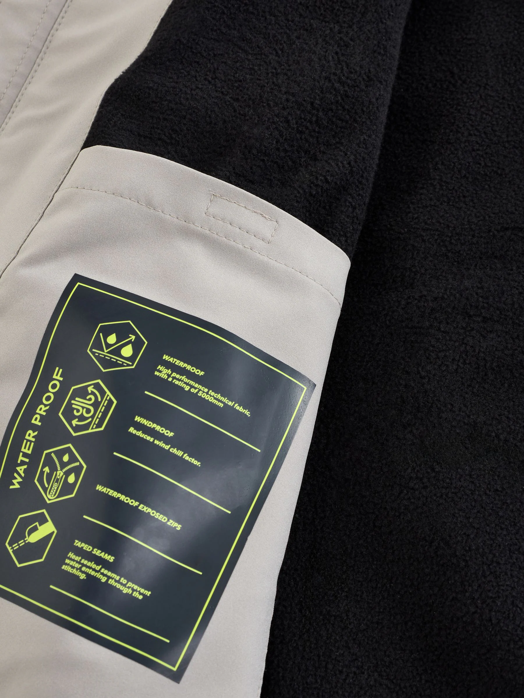 Grijs - Waterdichte reflecterende anorak met fleece voering (3-16jaar)