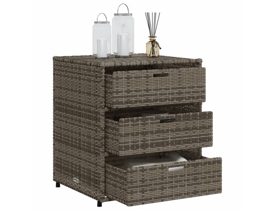 VIDAXL - Armoire de jardin Armoire de rangement de jardin gris 55x59x69 cm résine tress...
