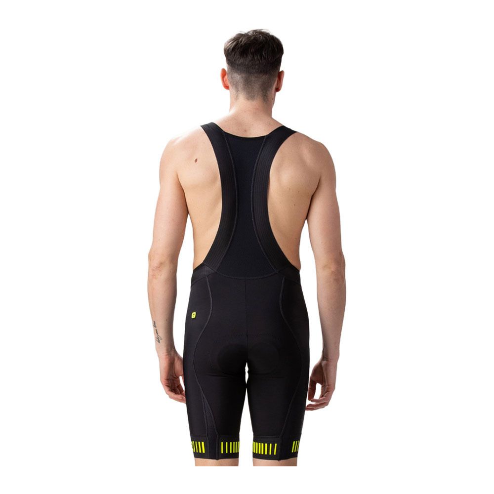 Ale STRADA - Cuissard À bretelles Homme black/fluo yellow