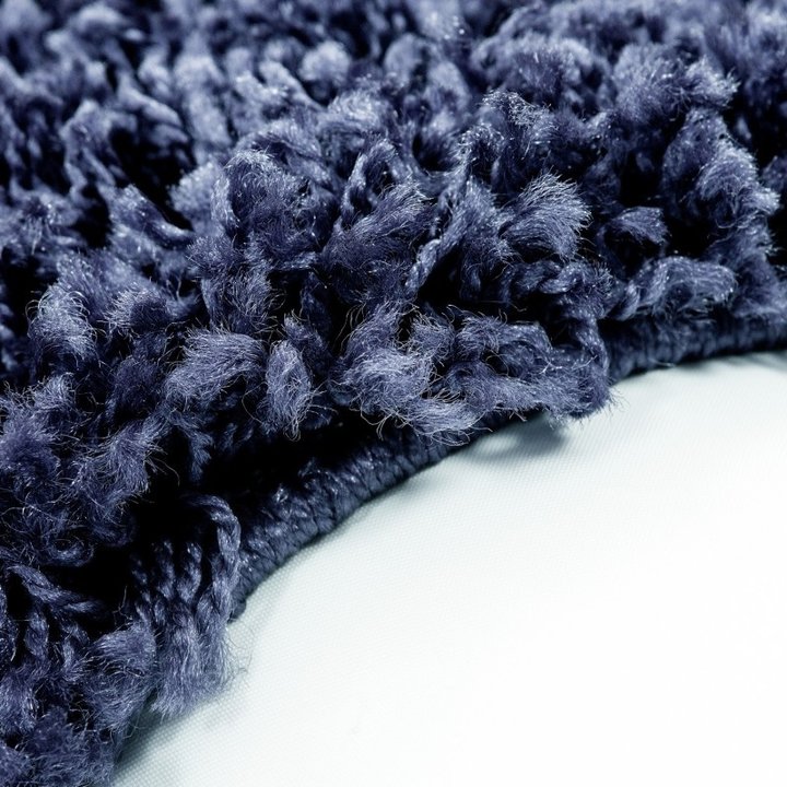 Rond Hoogpolig vloerkleed - Edge Blauw