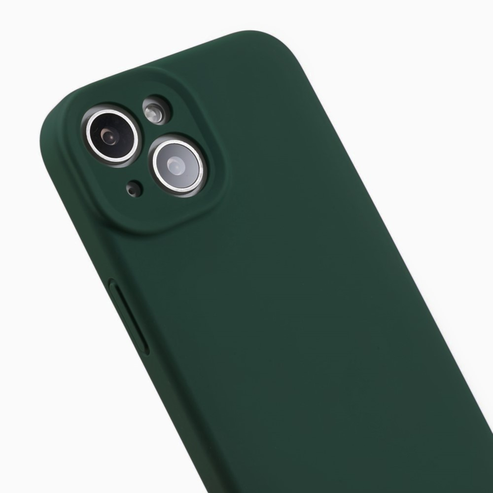 iPhone 15 Silikon Case Hülle mit Kameraschutz - Grün
