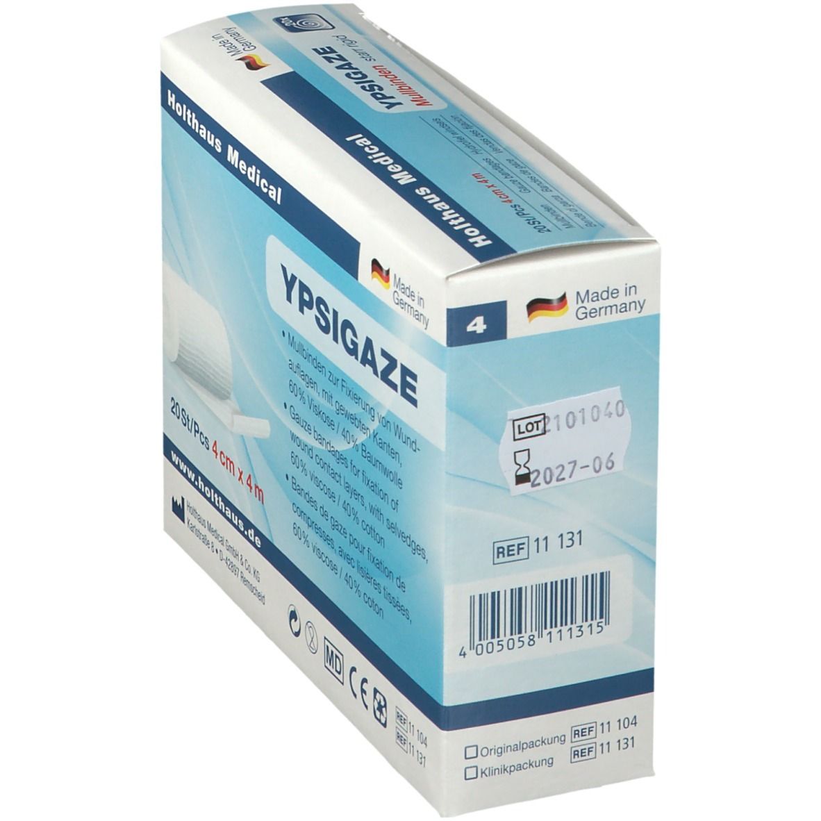 YPSIGAZE Mullbinden 4 cm x 4 m