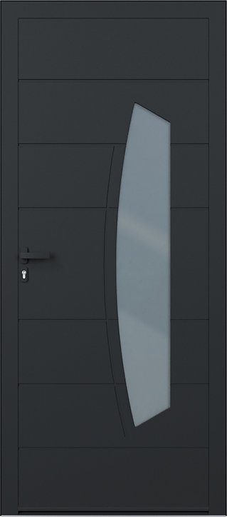 Porte d'entrée alu gris Tegan H.215 x l.90 cm poussant droit