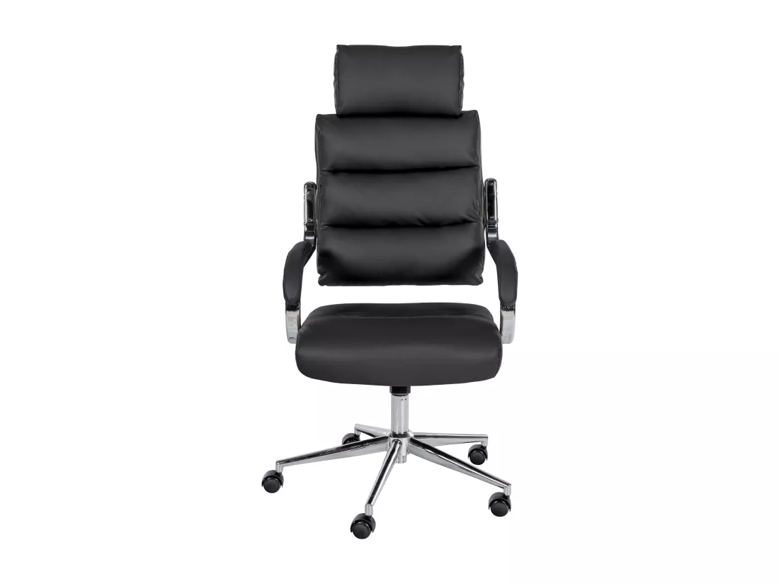 Chaise de bureau - Similicuir & Blanc - Noir - Campo