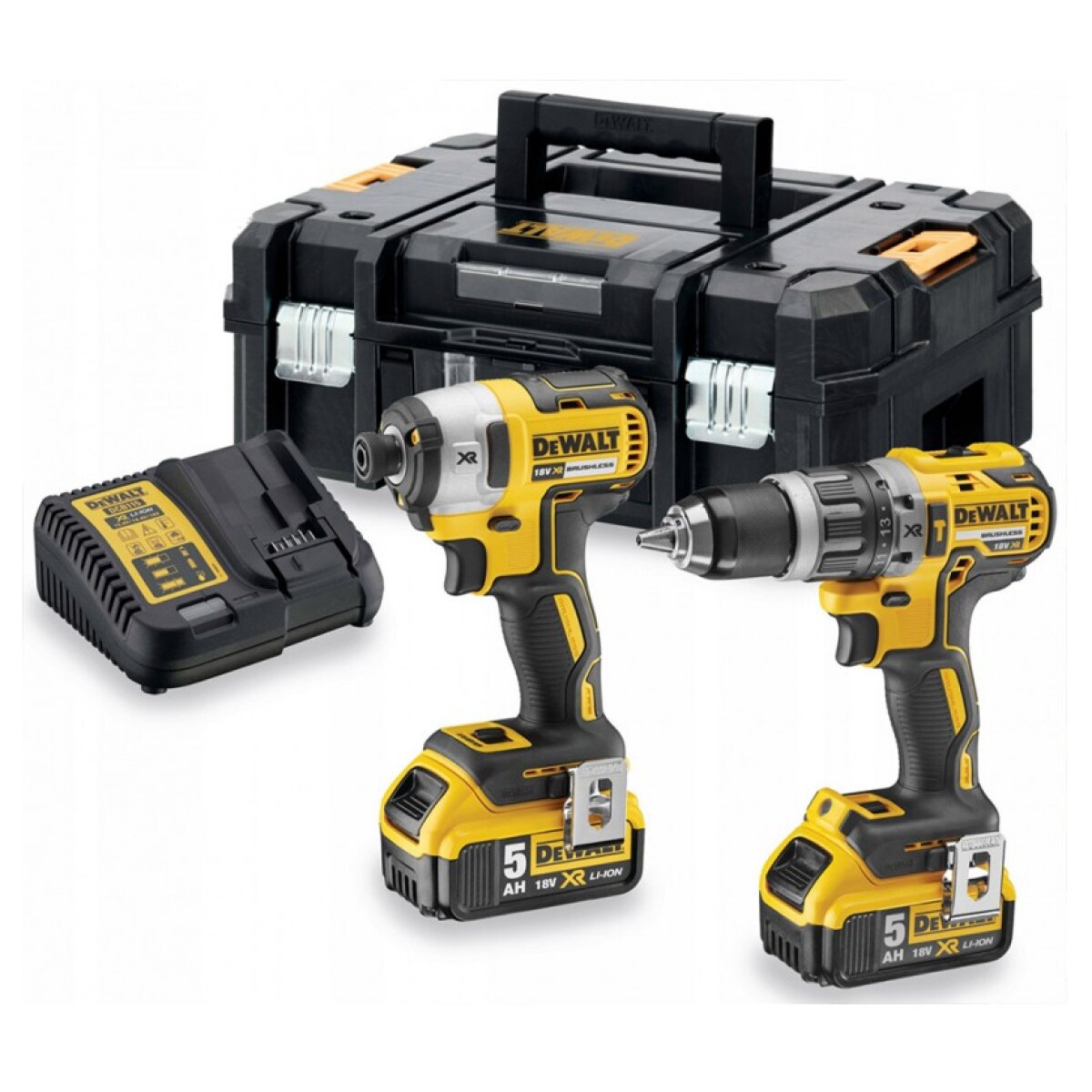 DeWalt DCK266P2T, DCD796 Bohrhammer, DCF887 Schlagschrauber Pack 2 x 5Ah Batterien