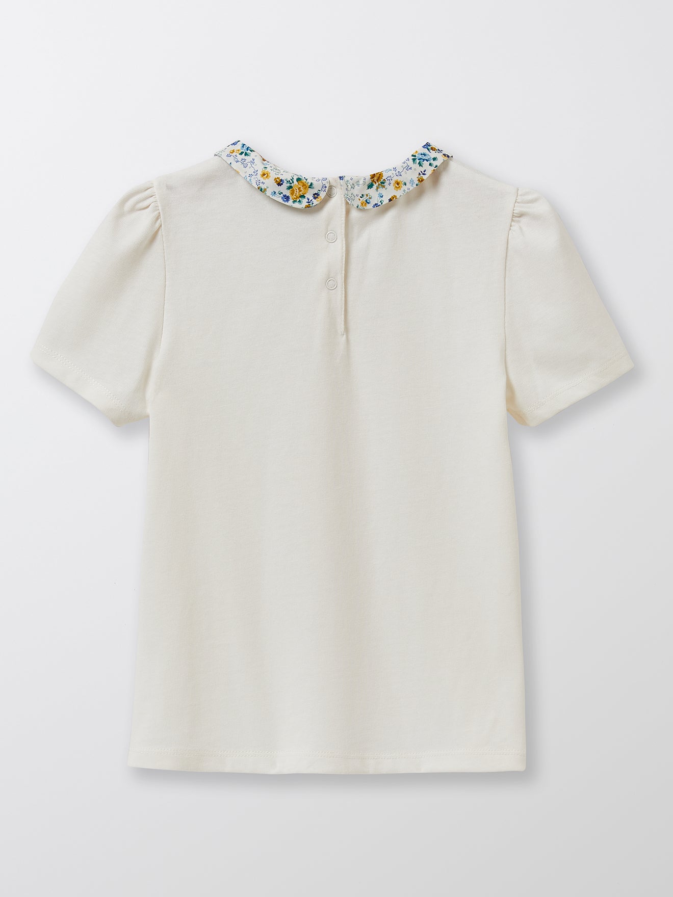 T-shirt Fille col en tissu Liberty - Coton bio