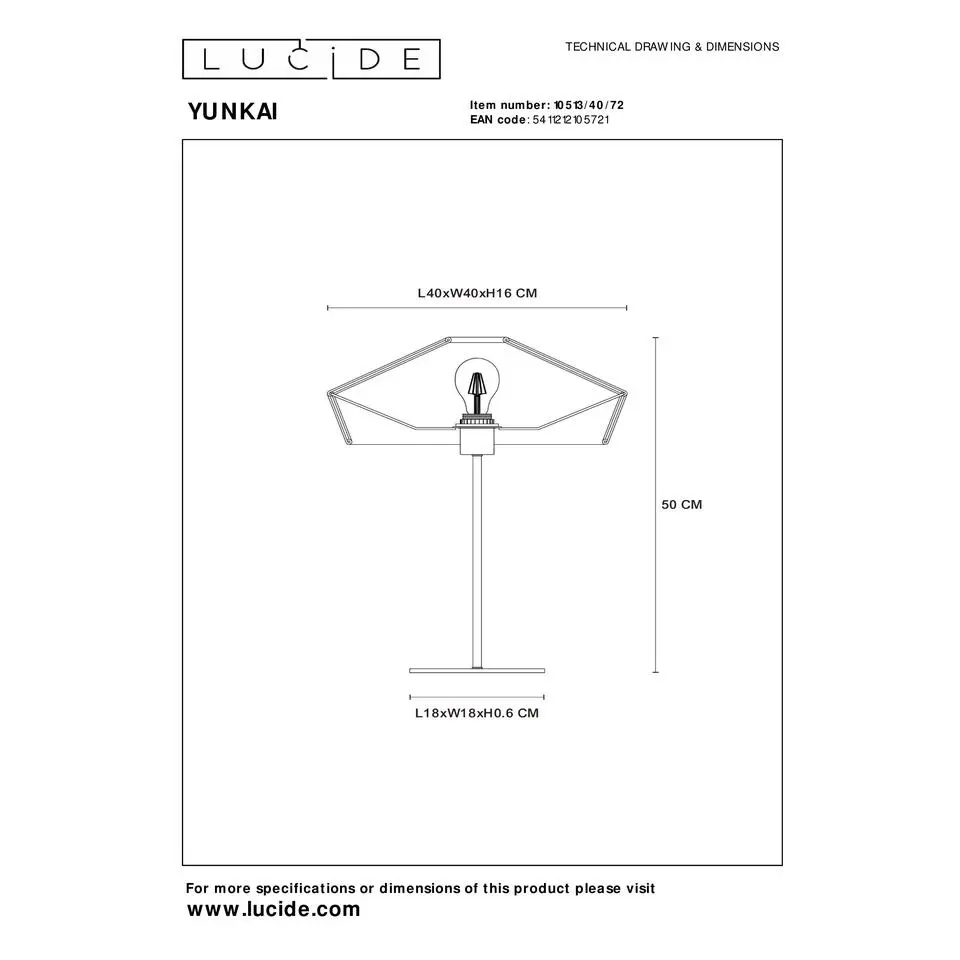 Lucide YUNKAI Tafellamp - Naturel