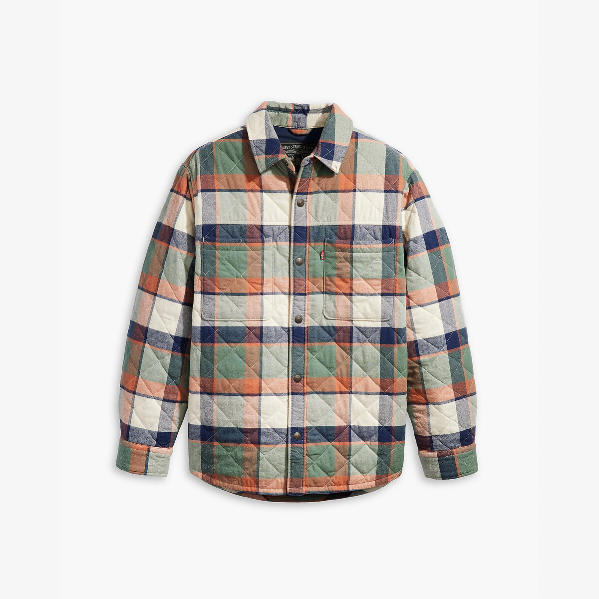 Cardigã longo e reto xadrez da Levi's