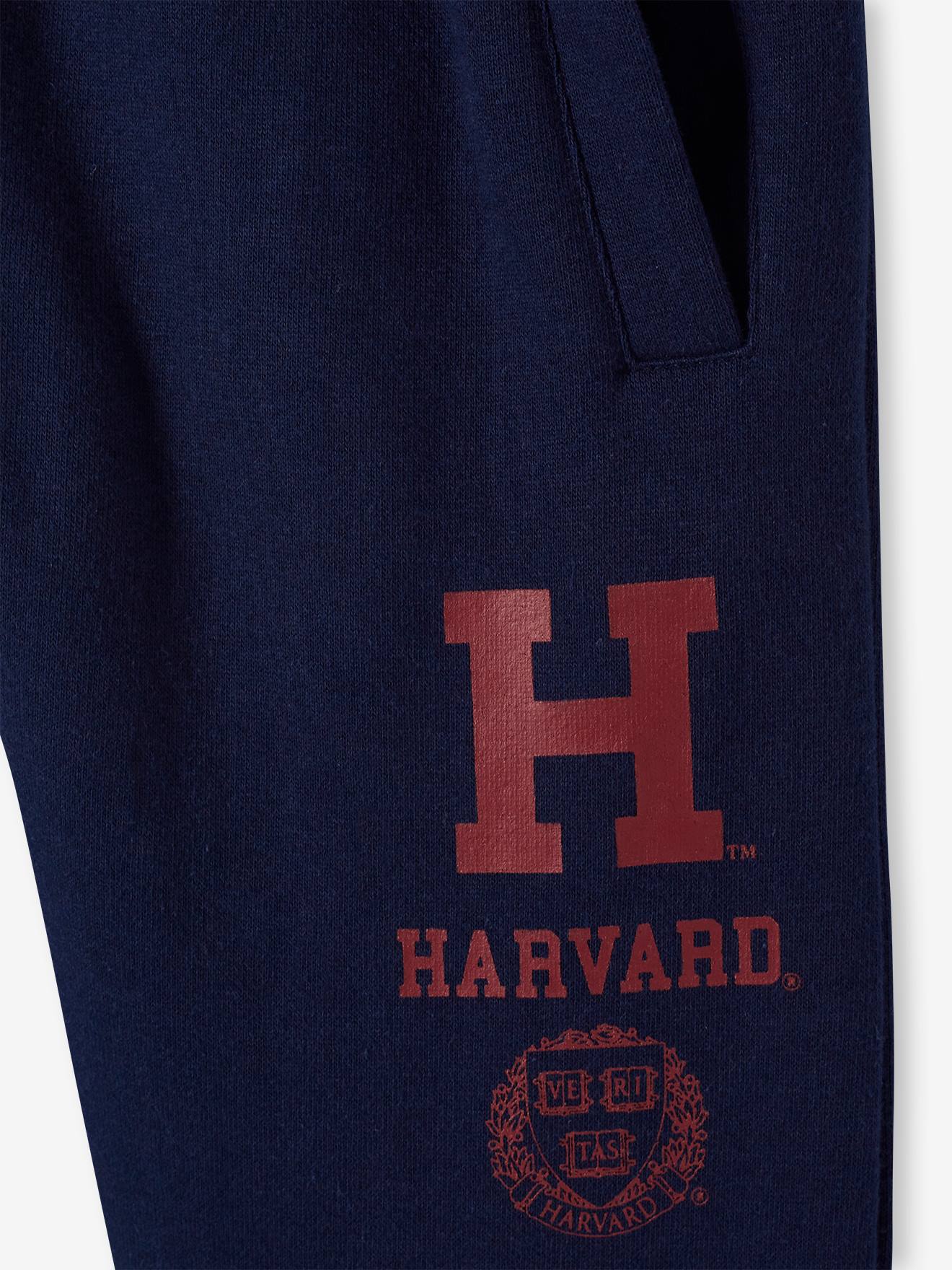 Calça de moletom lisa azul-escura Harvard® com estampas