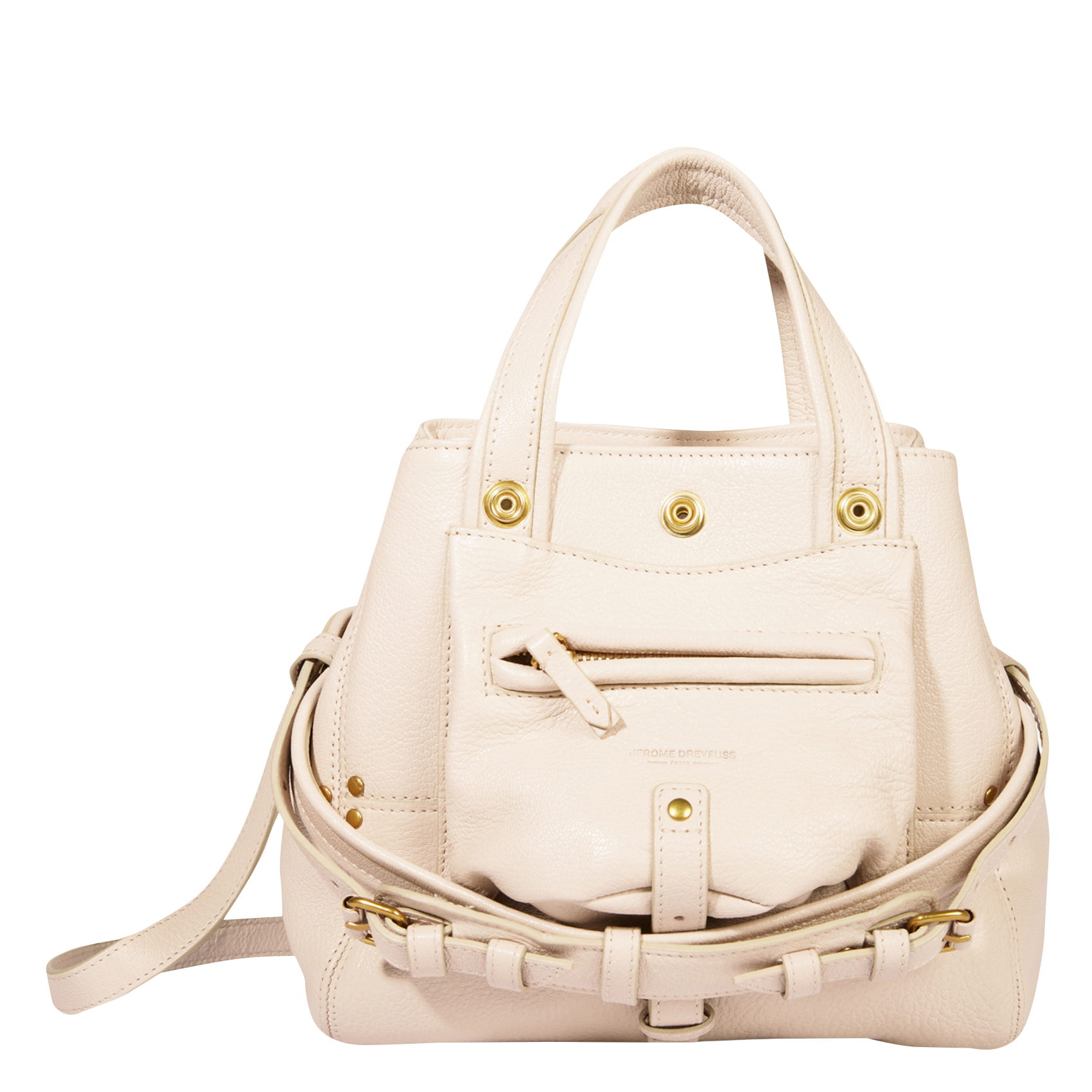 BILLY NANO - Mini sac bandoulière porté main en cuir | Beige