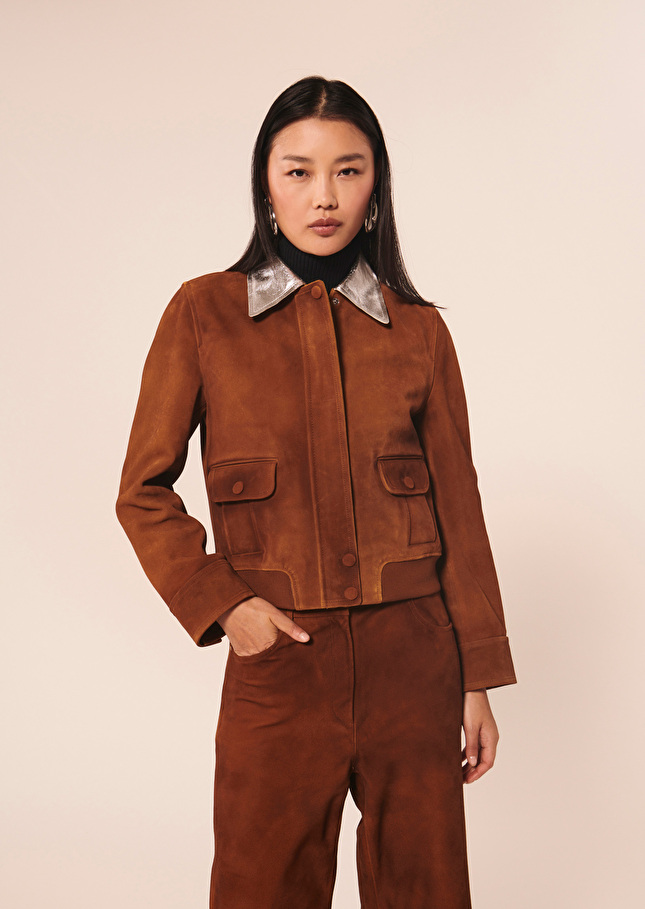 Veste Vicenzamarron en nubuck