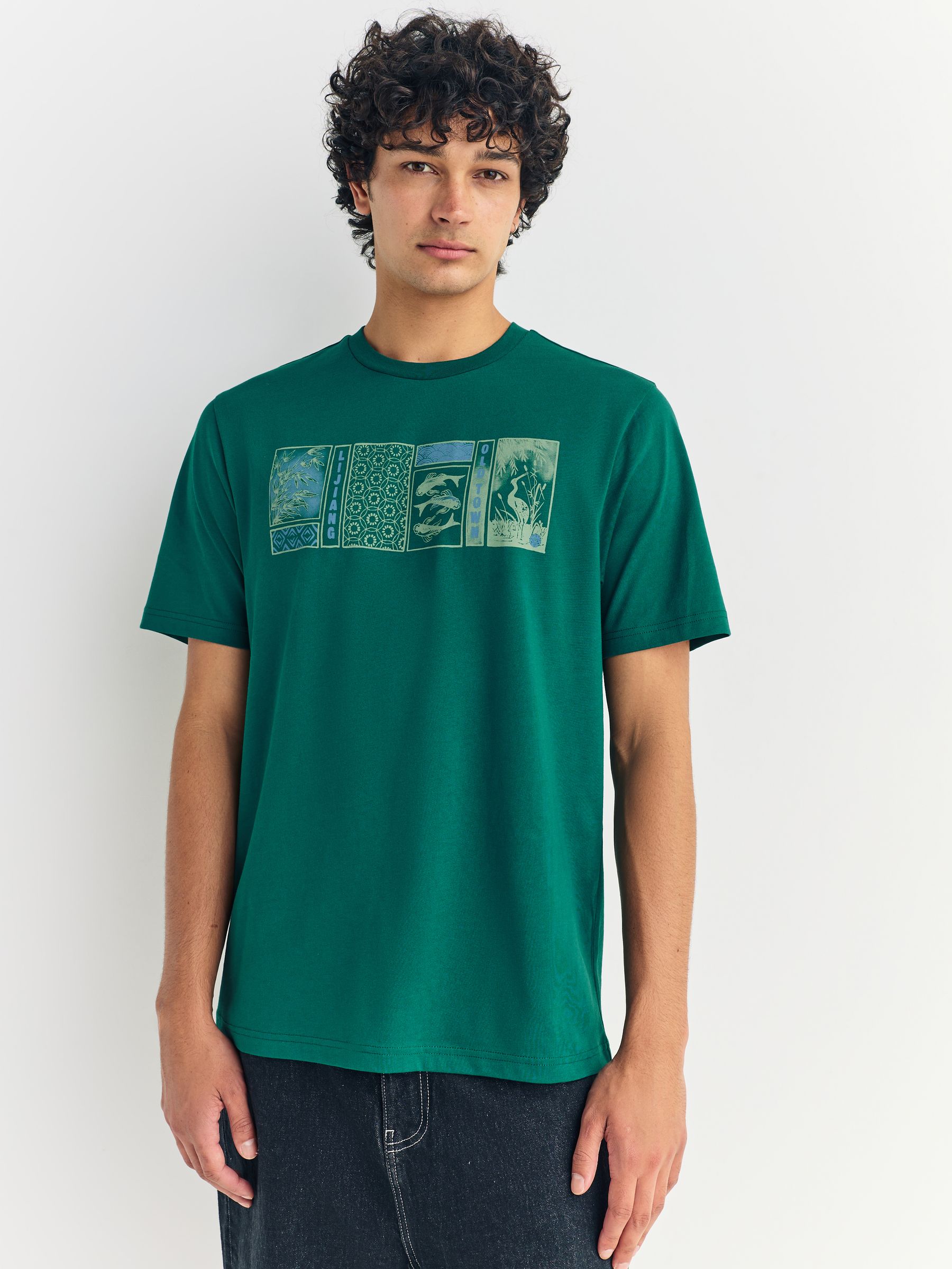 Blauw/groen/roze - Normale Pasvorm - Set van 3 T-shirts met print