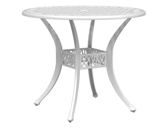 VIDAXL - Table de jardin blanc ø90x75 cm aluminium coulé