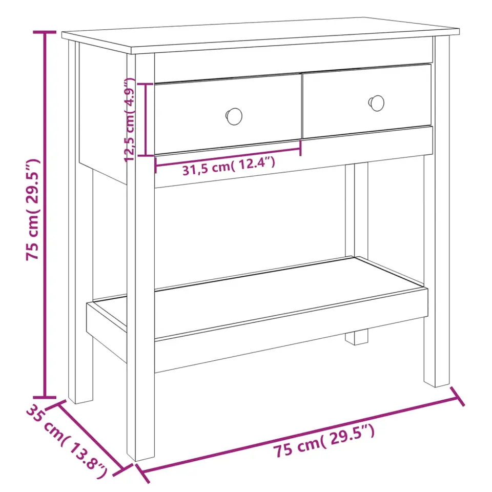 vidaXL - Wandtafel - Wit - Grenenhout