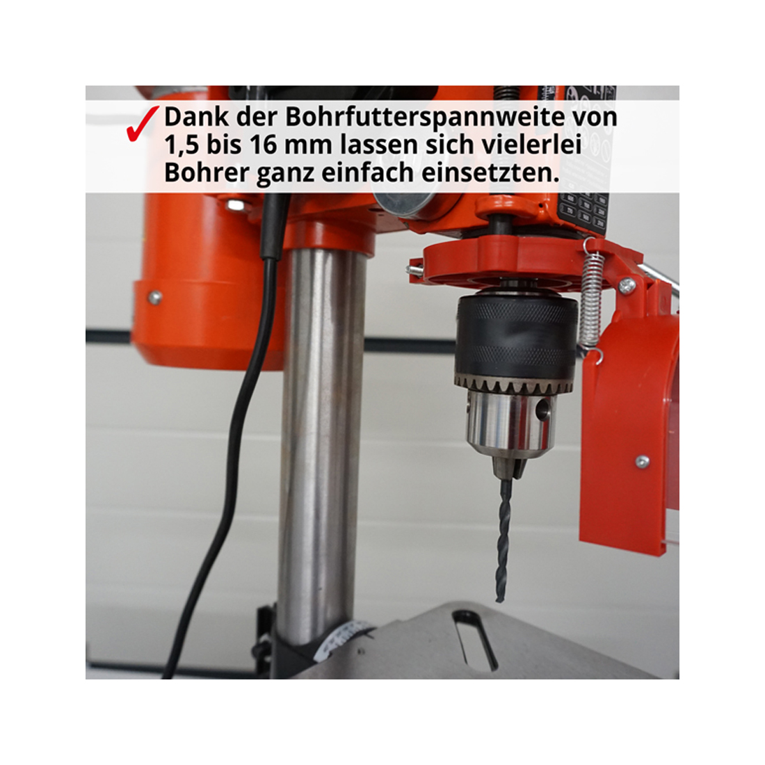 Hecht Standbohrmaschine 550 Watt, Höhe 610mm, Bohrfutter bis 16mm