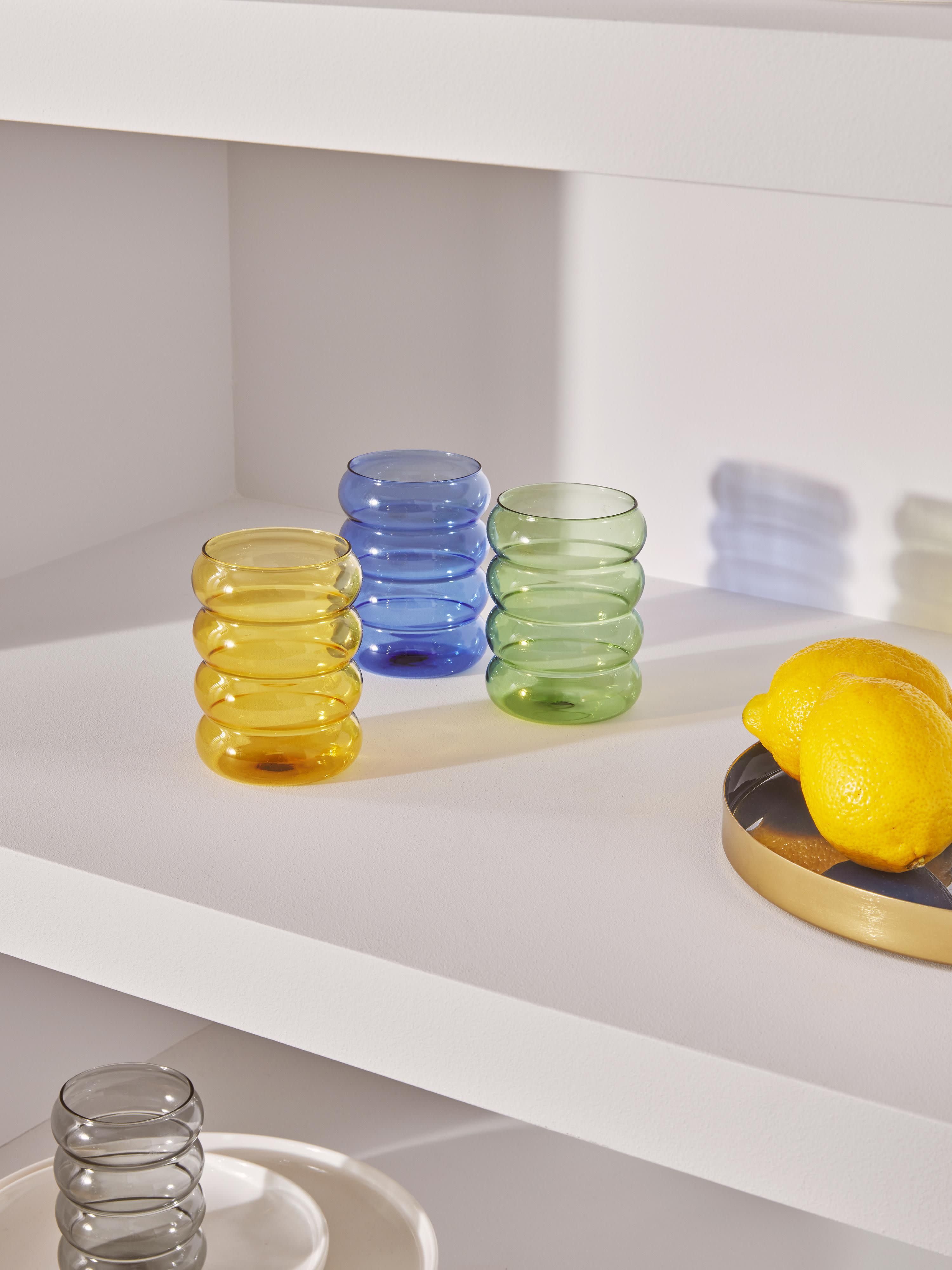 Mondgeblazen waterglazen Bubbly, 4 stuks