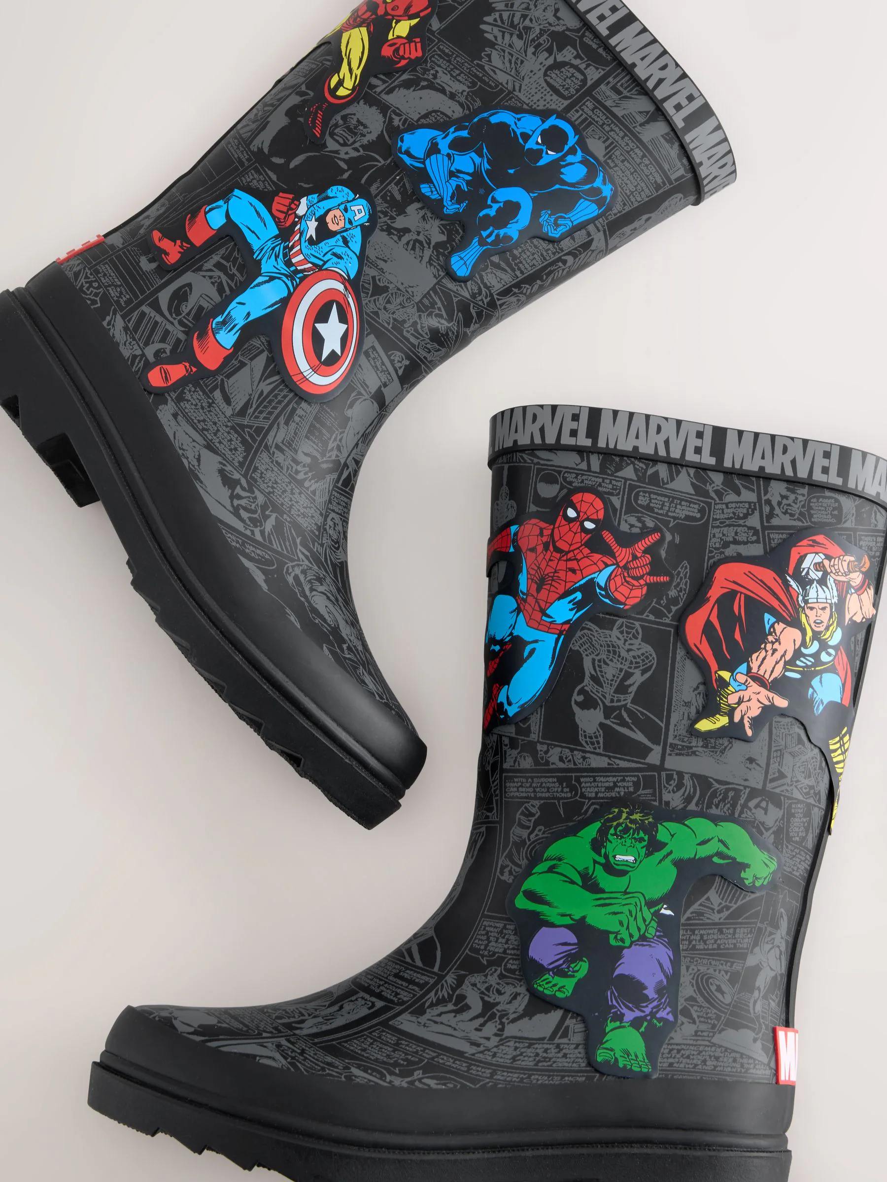 Zwart - Marvel Comic Print Laarzen