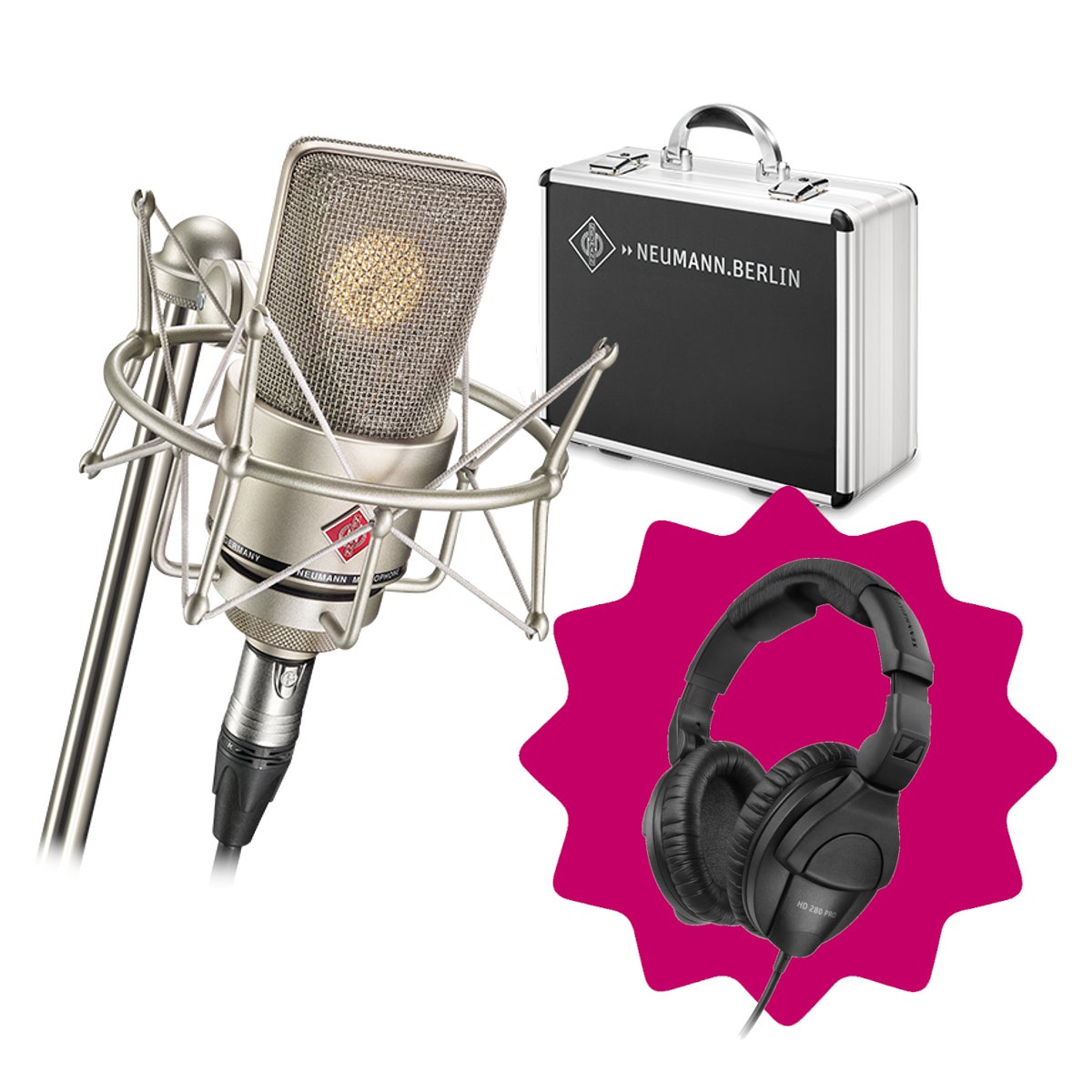 Neumann TLM 103 Mono set condensatormicrofoon met Sennheiser HD 280 koptelefoon