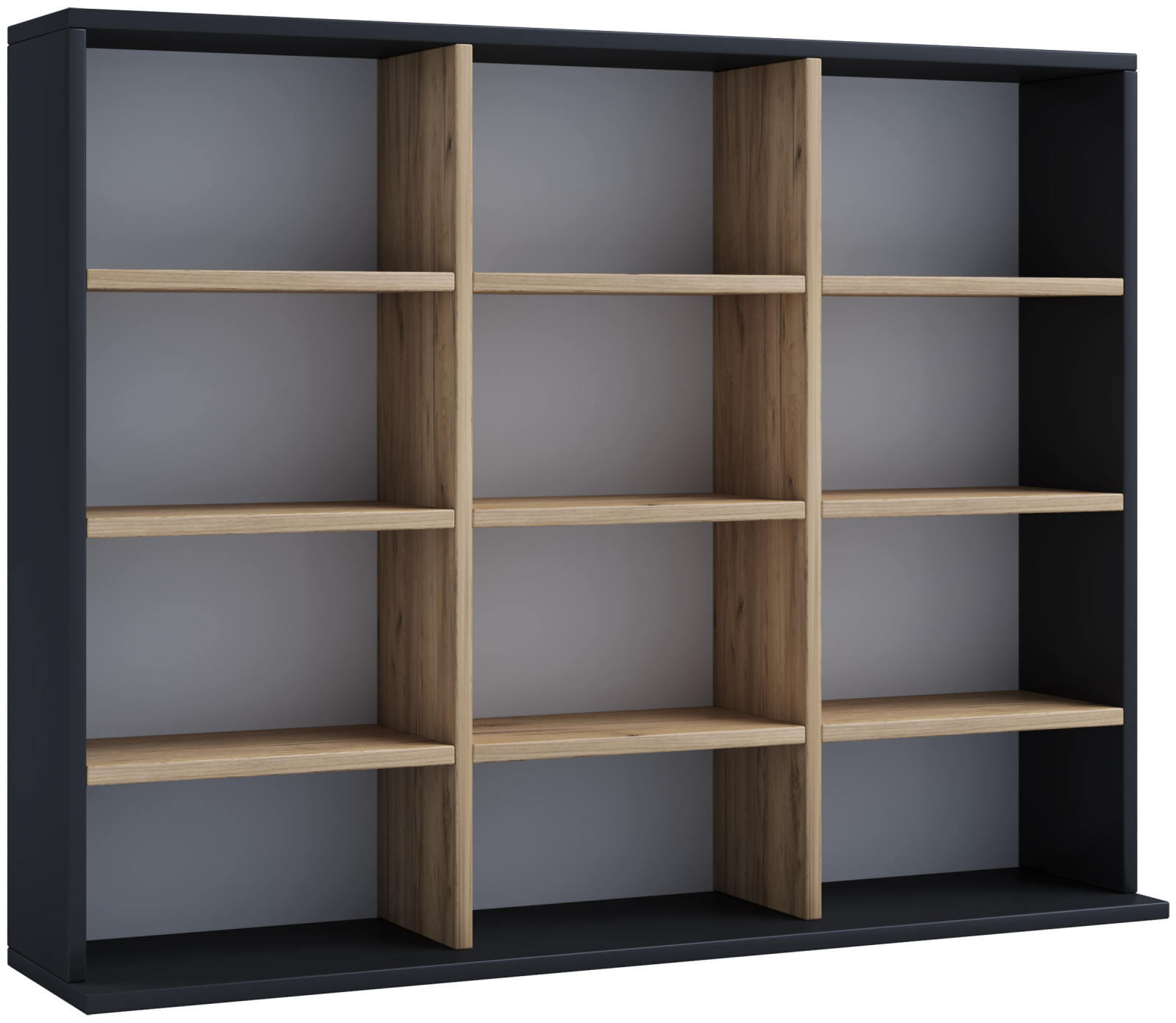 Regal MEGOSA L - anthrazit - Honig Eiche - 82 cm hoch