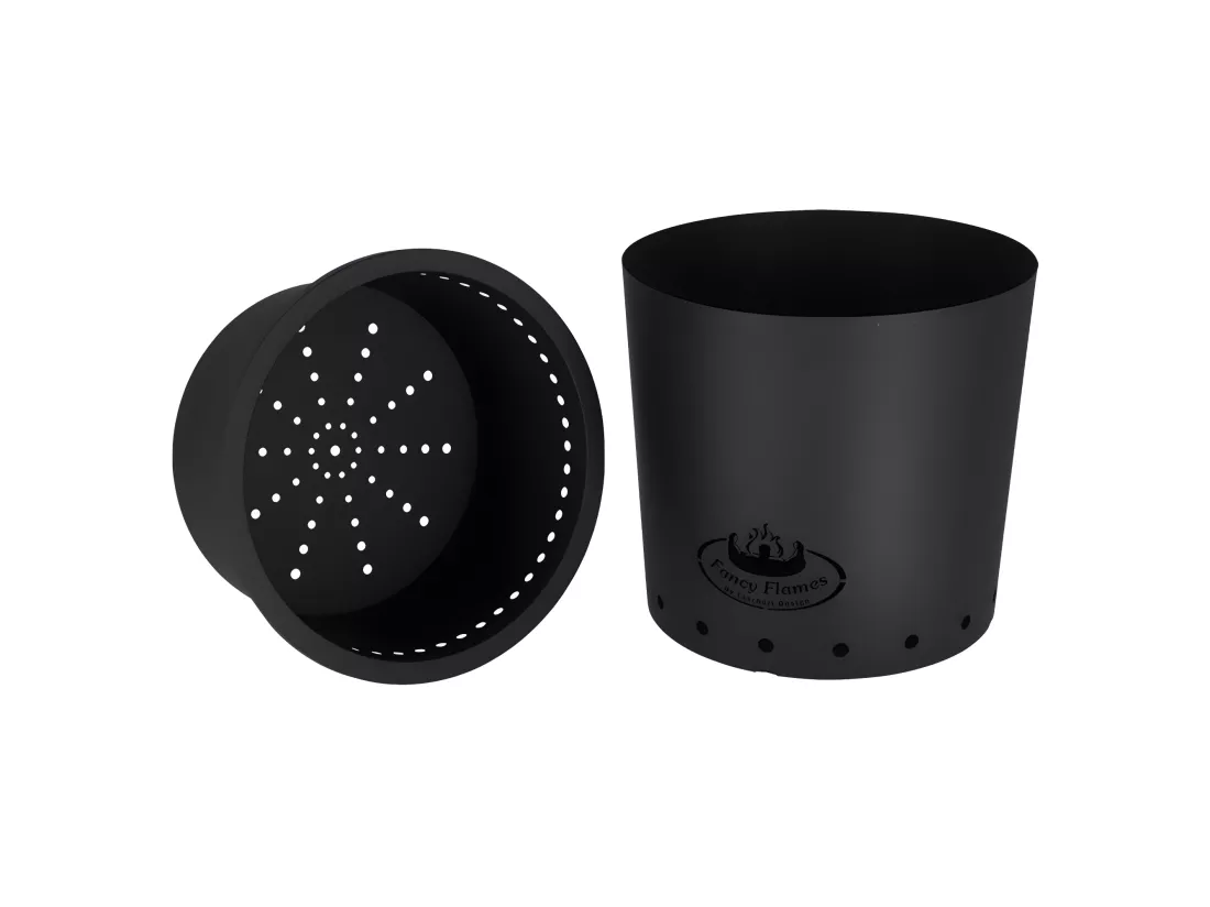 Brasero à pellets en acier - Noir - D 40 x H 35,5 cm