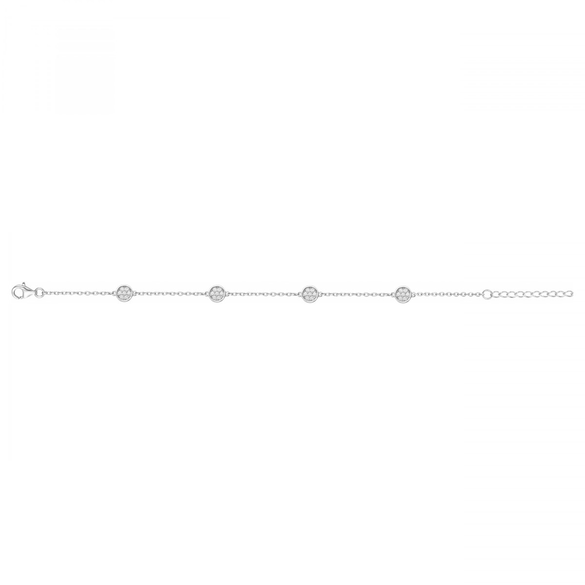 Bracelet souple multi-motifs en Argent avec oxyde de zirconium blanc