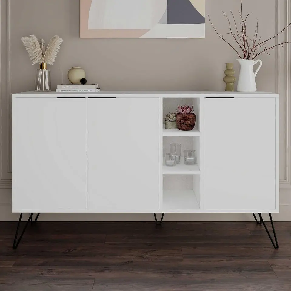 Emob Woody Fashion Console - 18 mm dik - 142x83x35 - Wit