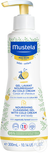 Mustela Bébé Gel Lavant Nourrissant Au Cold Cream Corps Et Cheveux Peau Sèche Flacon Pompe 300ml
