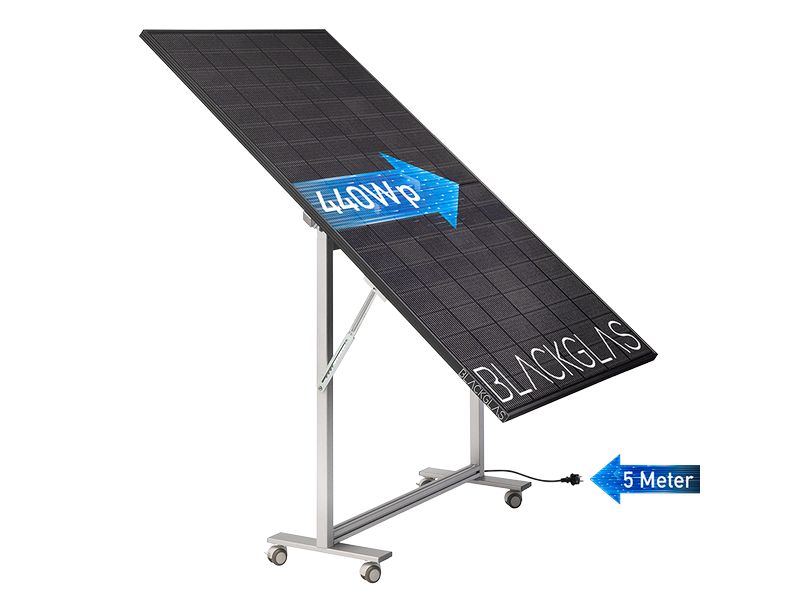 BLACKGLAS Solaranlage ECOmirrorPRO 440 Wp Das All-in-One Balkonkraftwerk