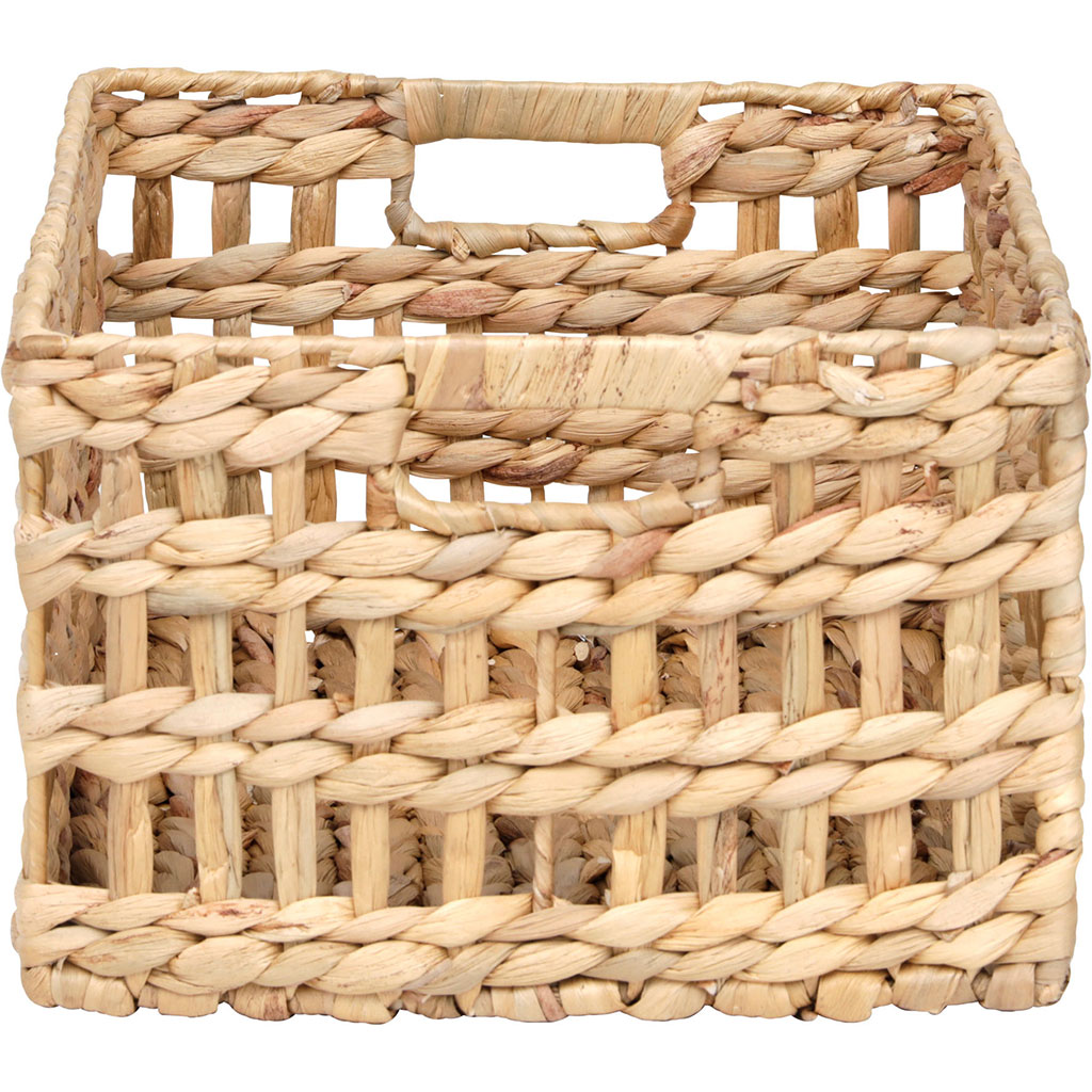 Panier de rangement rectangulaire ajouré naturel 40x20x30cm