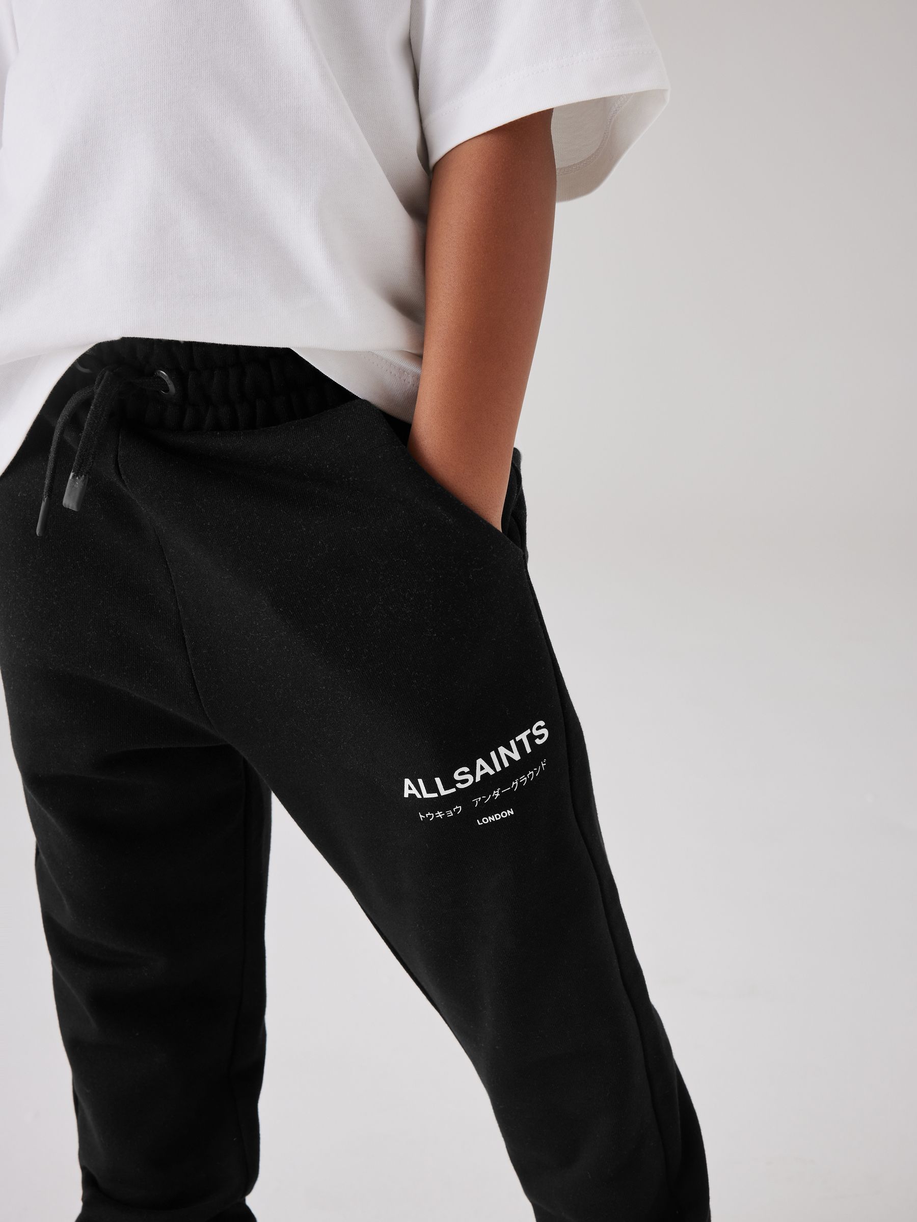 Zwart - smALLSAINTS Underground rechte joggingbroek met omslag van 100% katoen